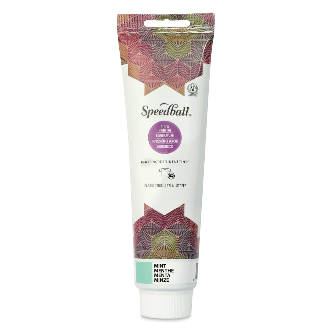 Open in modal - Speedball Fabric and Paper Block Printing Ink - Mint, 5 oz