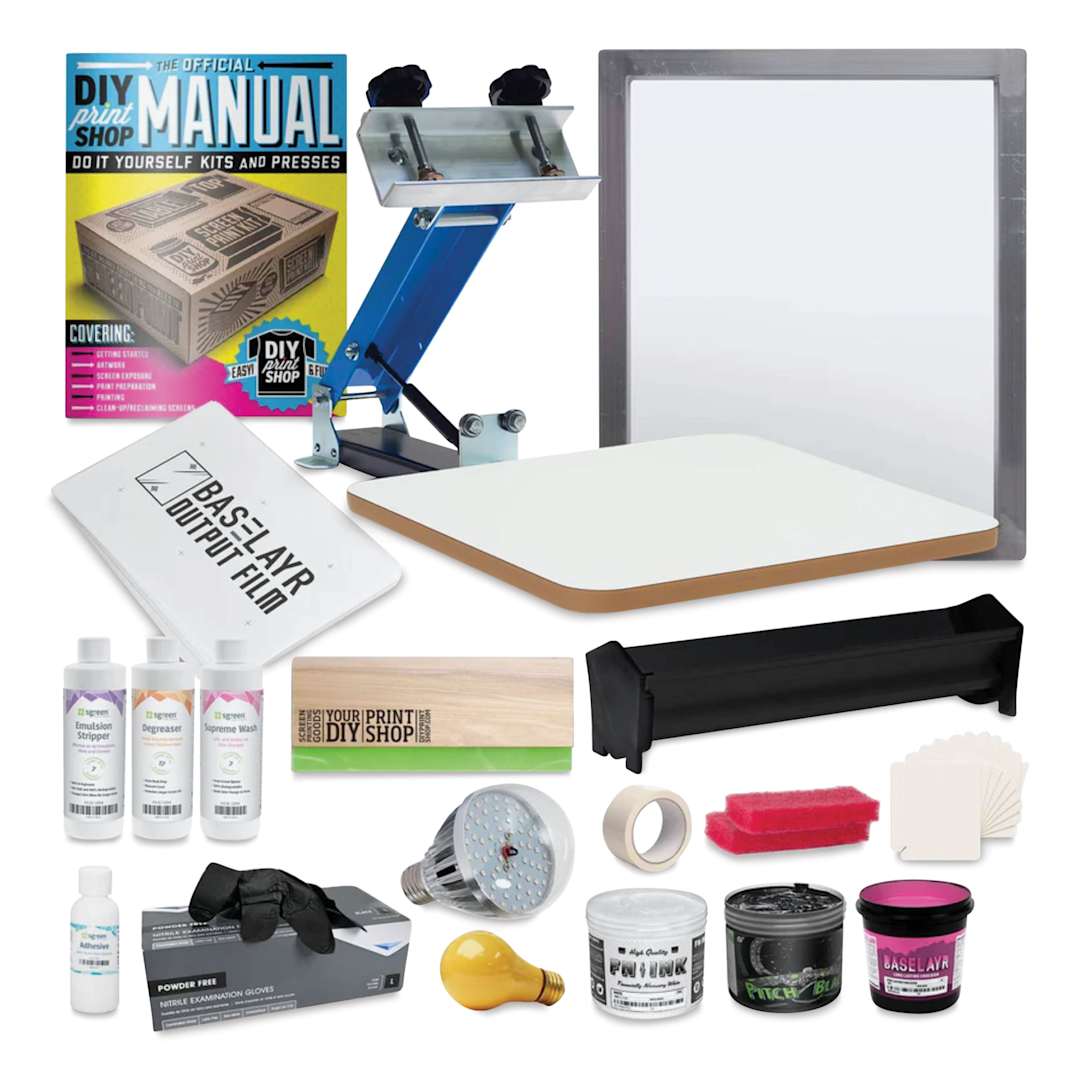 Open in modal - DIY Print Shop Original T-Shirt Screen Printing Kit contents