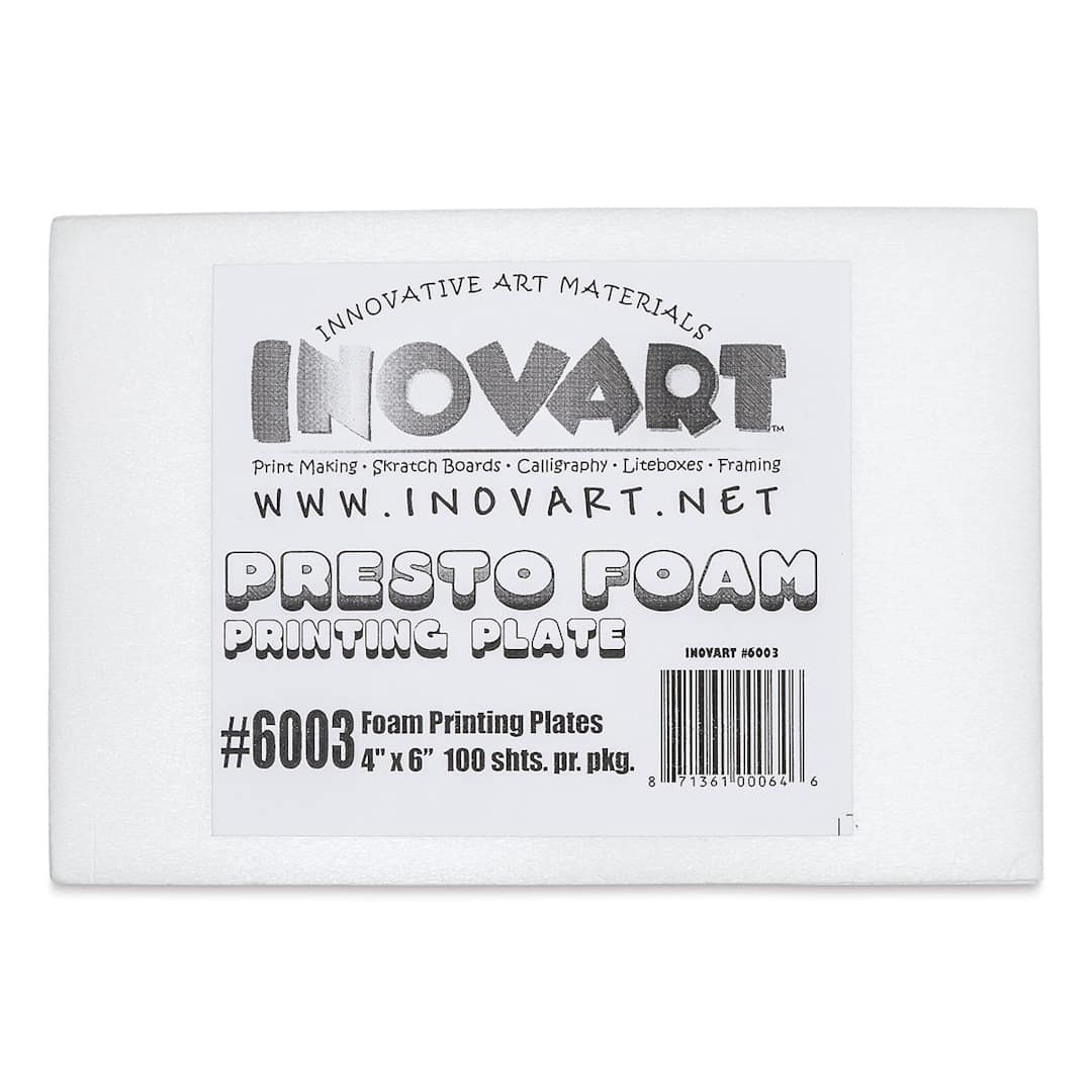 Open in modal - Inovart Printfoam for Block Printing - Pkg of 100, 4" x 6" - front of packaging