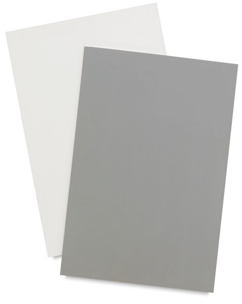 Open in modal - Blick Readycut Printing Block - 2 blocks showing white and gray side