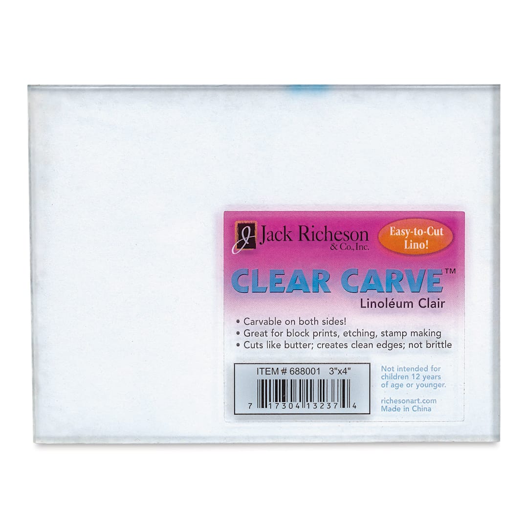 Open in modal - Richeson Clear Carve Linoleum - Piece, 3" x 4" - front of packaging