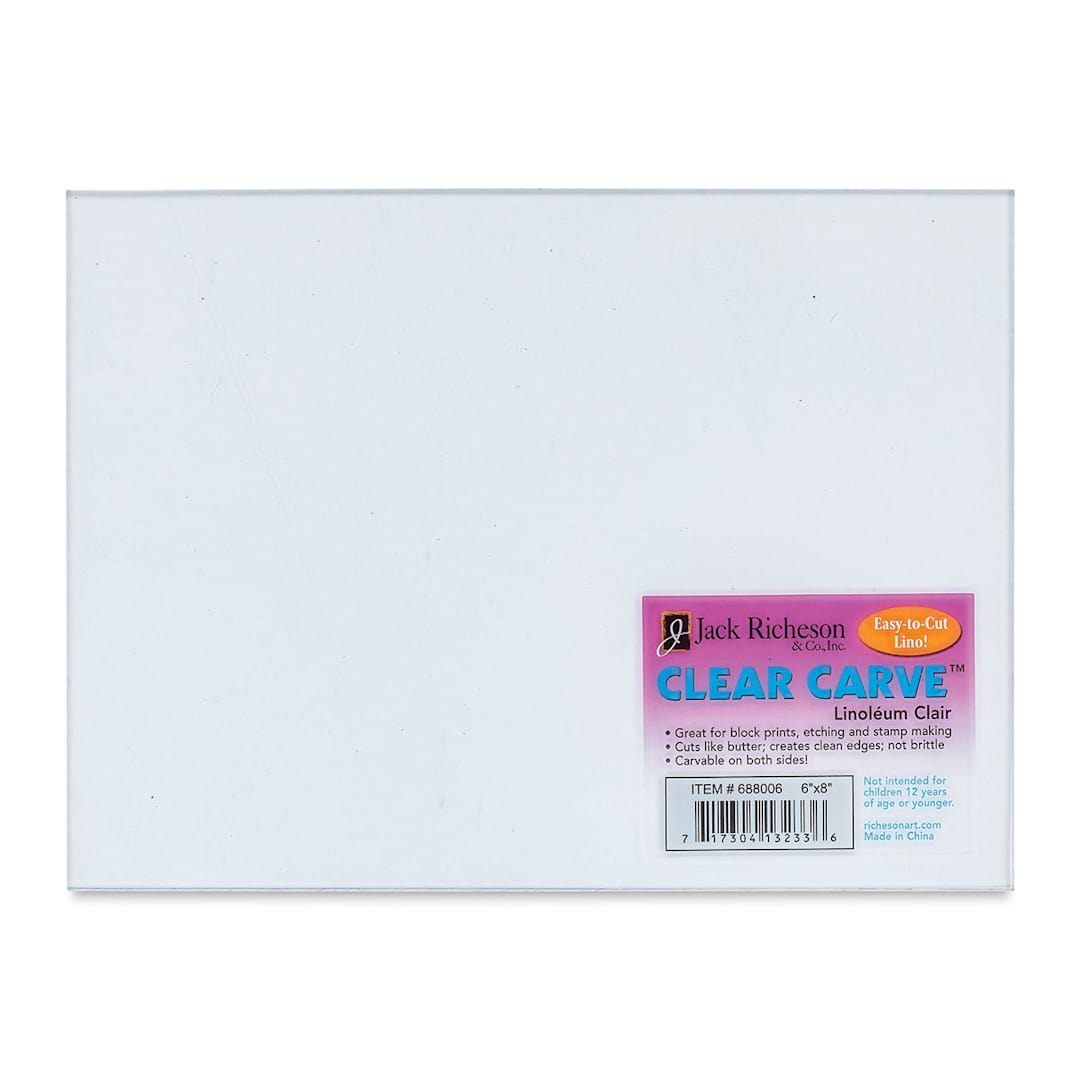Open in modal - Richeson Clear Carve Linoleum - Piece, 6" x 8" - front of packaging