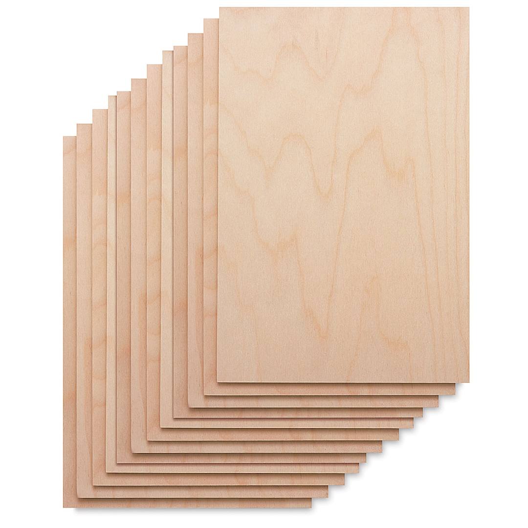 Open in modal - Wood Printing Blocks - Package of 12 shown in stack - blocks vertical