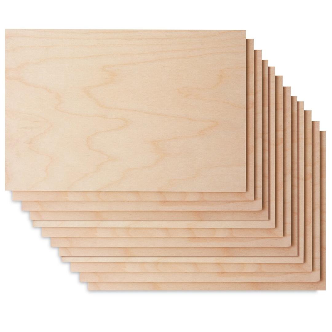 Open in modal - American Easel Wood Printing Blocks - 8" x 12", Pkg of 12 - blocks horizontal