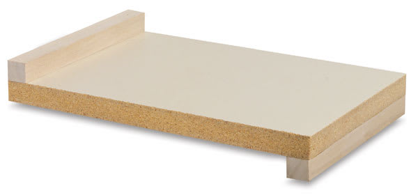 Open in modal - Wooden Inking Plate - Side view of Melamine on Pine Plate