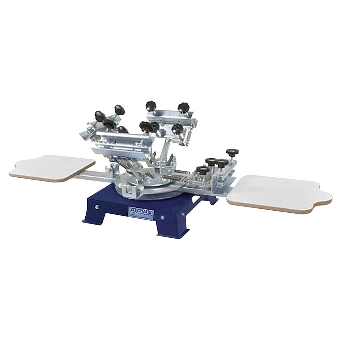 Open in modal - Dynamic 2-Station, 4-Color Rotary Load Screen Printer - Bench Model with Microlok
