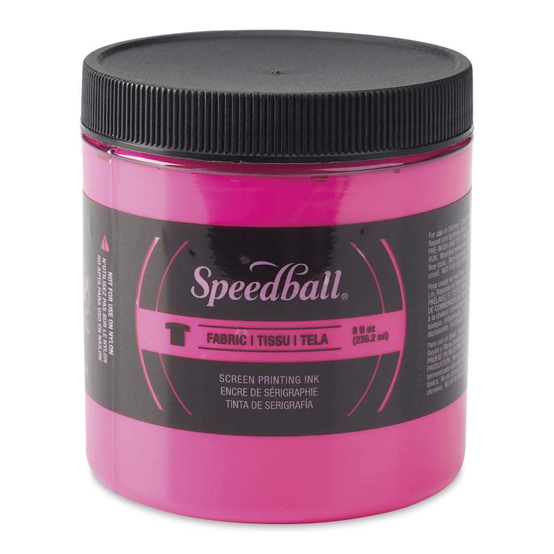 Open in modal - Speedball Fabric Screen Printing Ink - Fluorescent Magenta, 8 oz, Jar