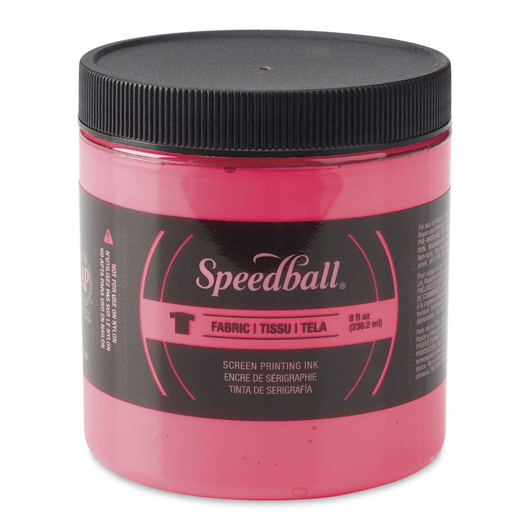 Open in modal - Speedball Fabric Screen Printing Ink - Fluorescent Hot Pink, 8 oz, Jar