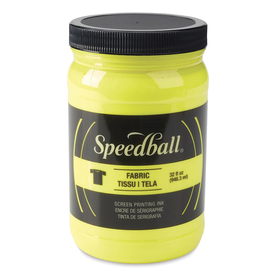 Open in modal - Speedball Fabric Screen Printing Ink - Fluorescent Yellow, 32 oz, Jar