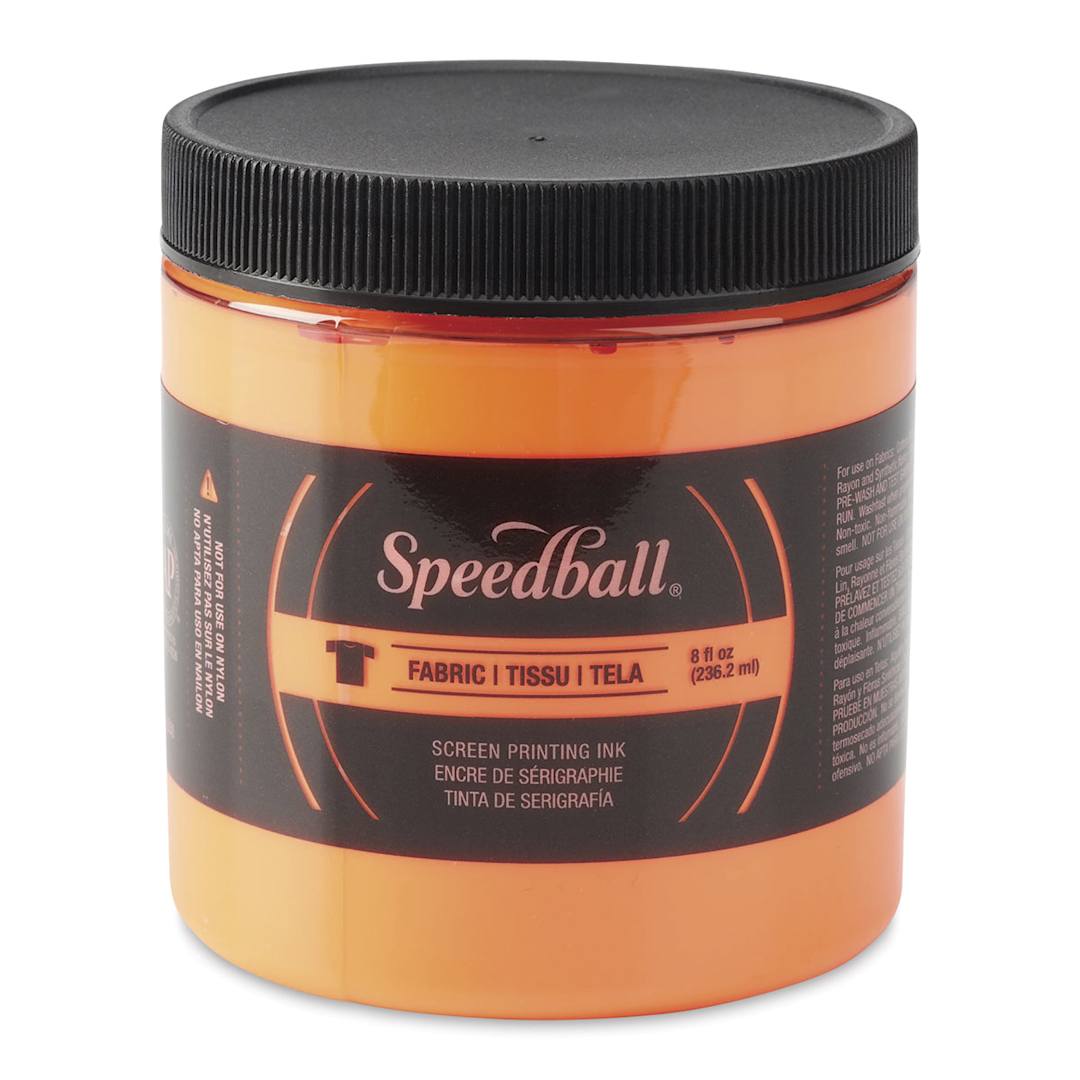 Open in modal - Speedball Fabric Screen Printing Ink - Fluorescent Orange, 8 oz, Jar