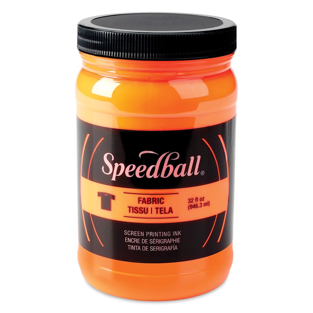 Open in modal - Speedball Fabric Screen Printing Ink - Fluorescent Orange, 32 oz, Jar