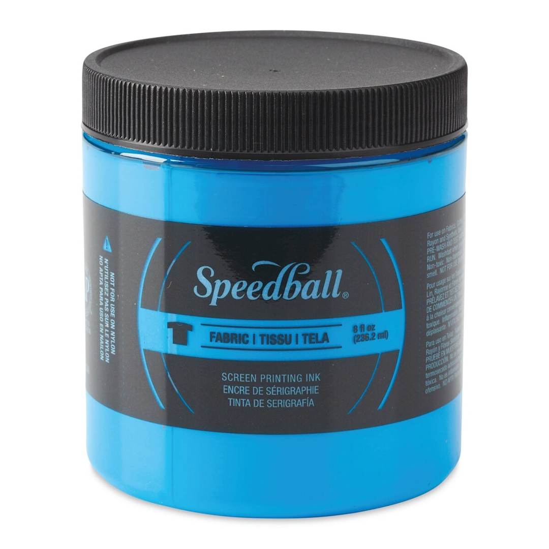 Open in modal - Speedball Fabric Screen Printing Ink -  Fluorescent Blue, 8 oz, Jar