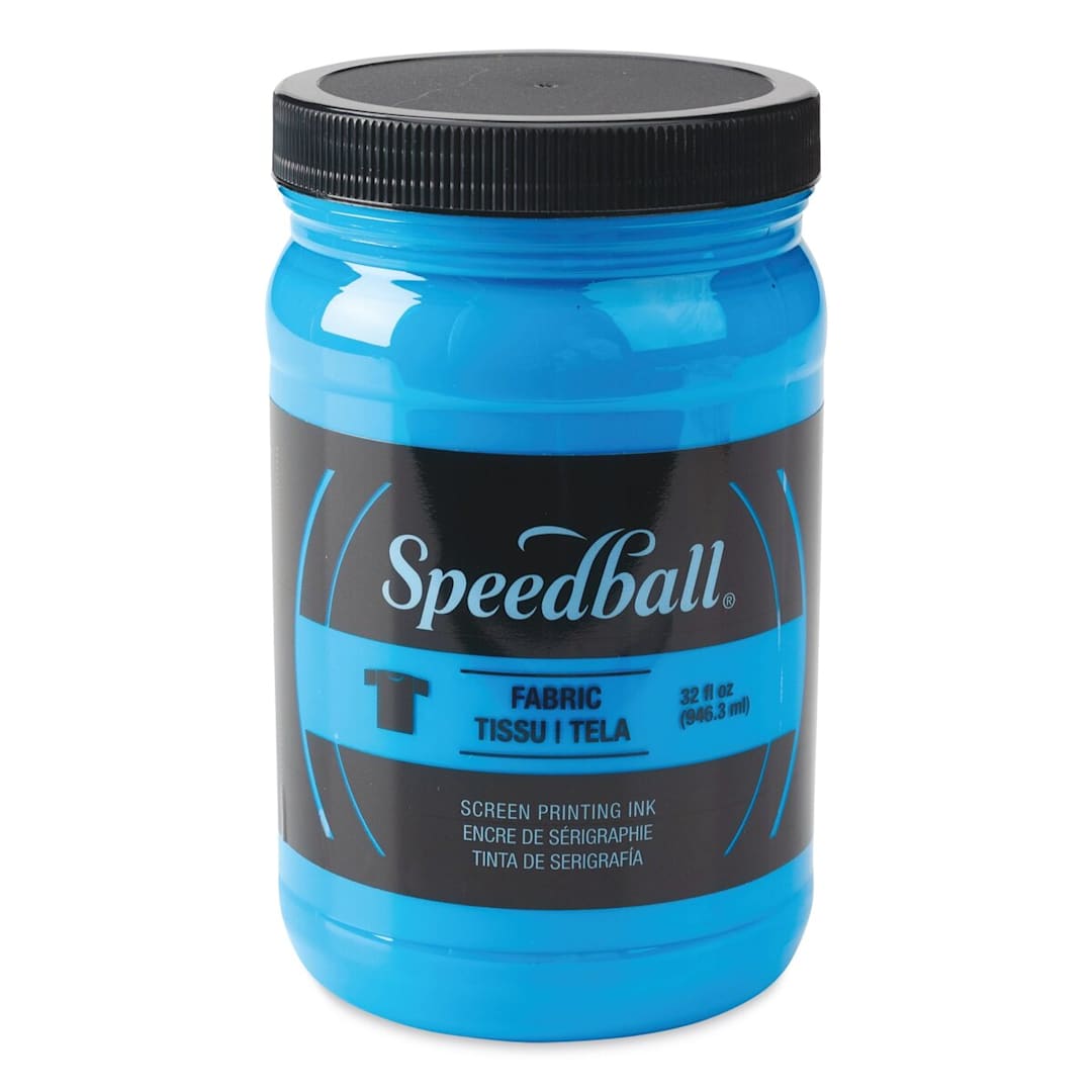 Open in modal - Speedball Fabric Screen Printing Ink -  Fluorescent Blue, 32 oz, Jar