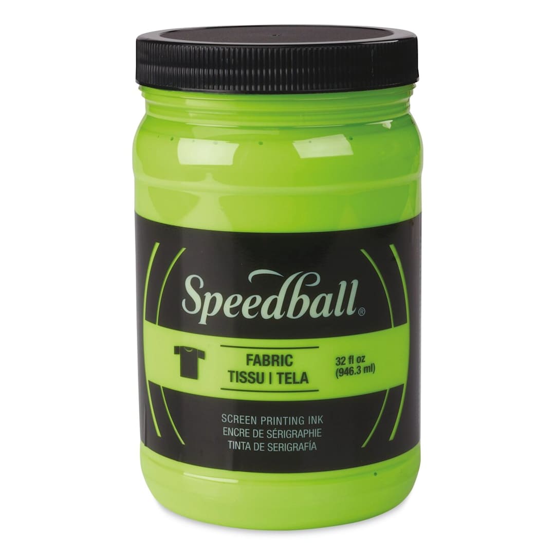 Open in modal - Speedball Fabric Screen Printing Ink - Fluorescent Lime Green, 32 oz, Jar