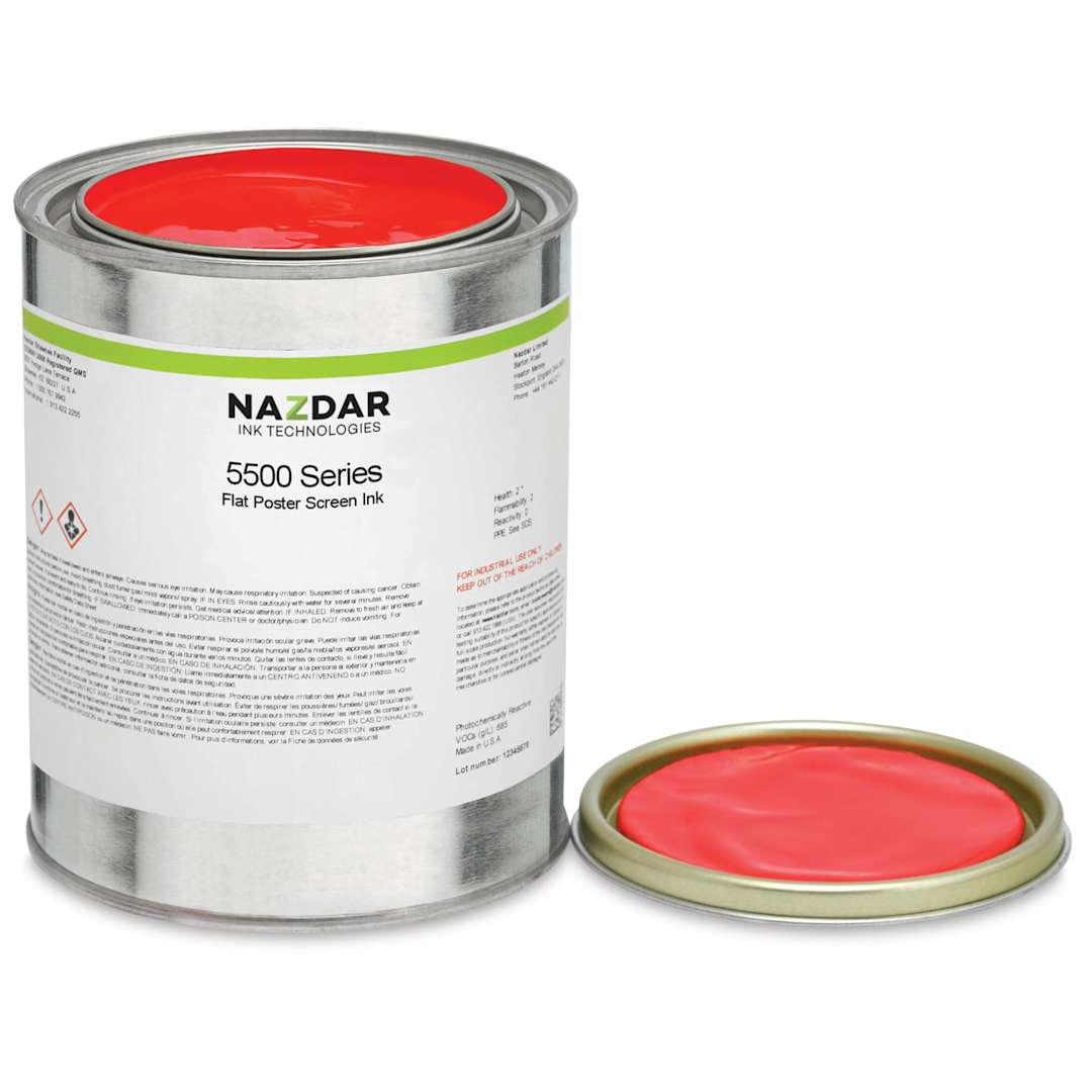 Open in modal - Nazdar 5500 Series Flat Poster Screen Ink - Fire Red, Gallon