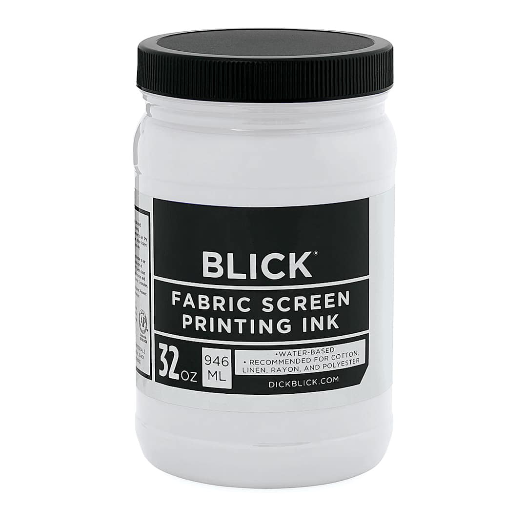 Open in modal - Blick Water-Base Acrylic Textile Screen Printing Ink - White, Quart