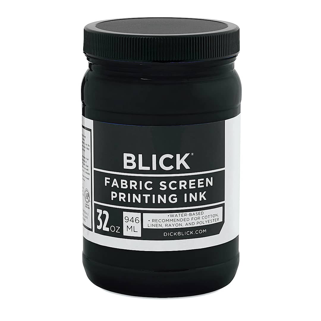 Open in modal - Blick Water-Base Acrylic Textile Screen Printing Ink - Black, Quart