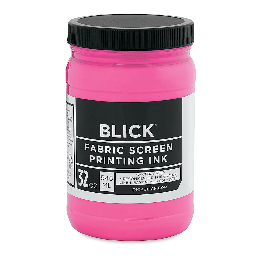 Open in modal - Blick Water-Base Acrylic Textile Screen Printing Ink - Magenta, Quart