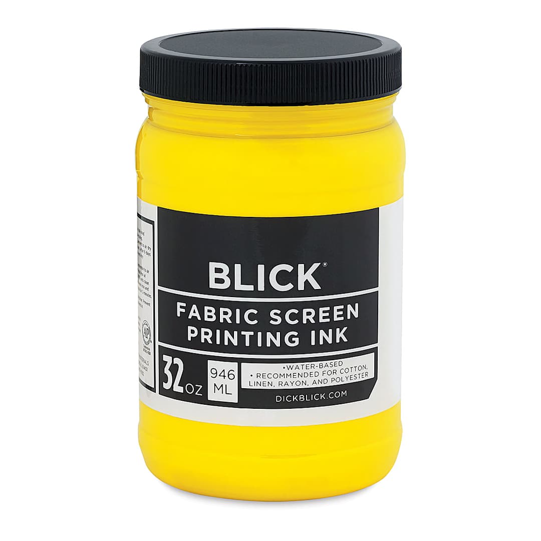 Open in modal - Blick Water-Base Acrylic Textile Screen Printing Ink - Yellow, Quart