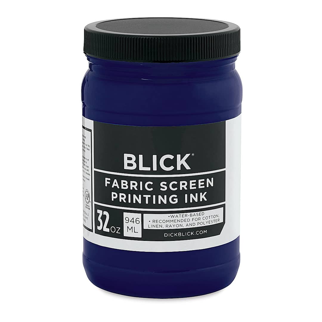 Open in modal - Blick Water-Base Acrylic Textile Screen Printing Ink - Blue Denim, Quart