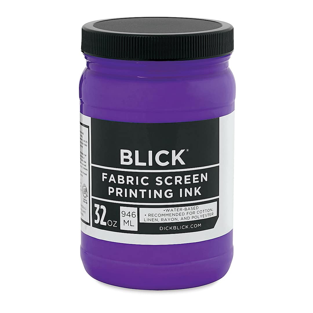 Open in modal - Blick Water-Base Acrylic Textile Screen Printing Ink - Violet, Quart