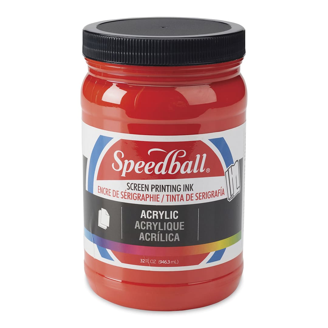 Open in modal - Speedball Permanent Acrylic Screen Printing Ink - Fire Red, Quart