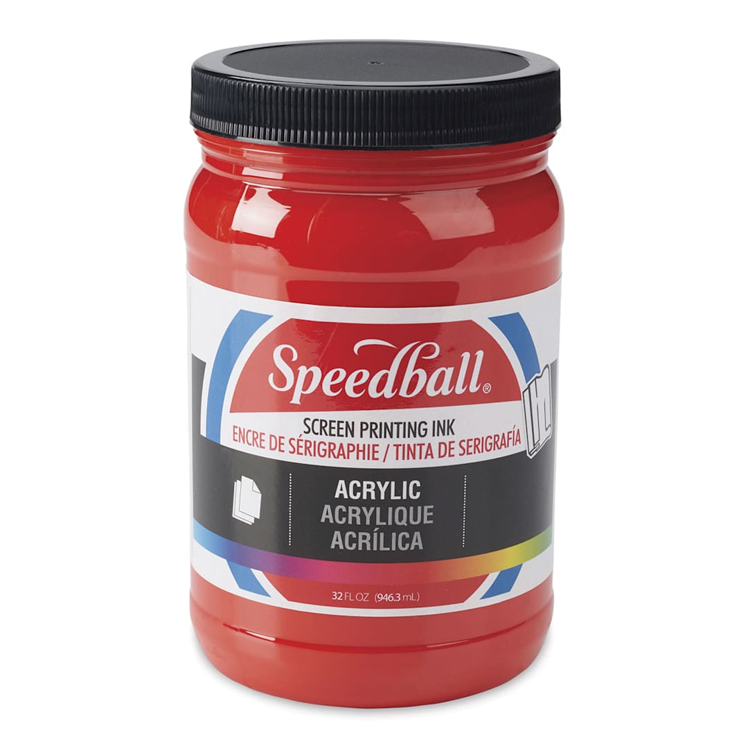 Open in modal - Speedball Permanent Acrylic Screen Printing Ink - Medium Red, Quart