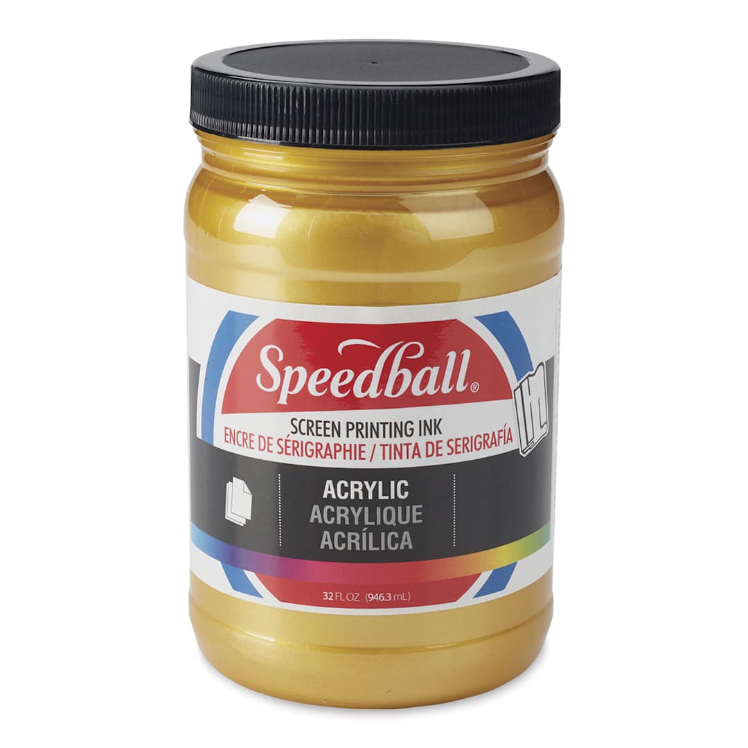 Open in modal - Speedball Permanent Acrylic Screen Printing Ink - Gold, Quart