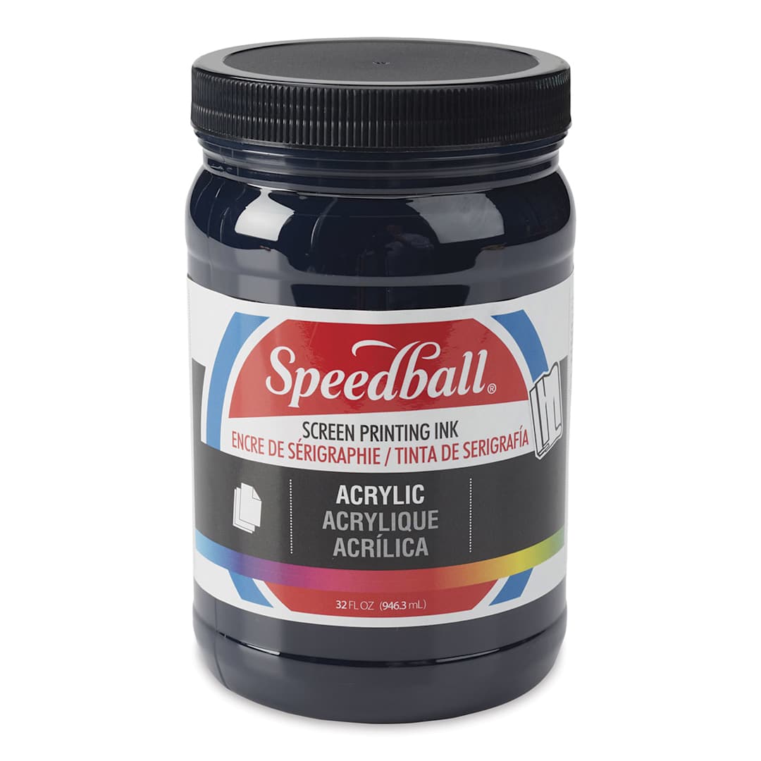 Open in modal - Speedball Permanent Acrylic Screen Printing Ink - Dark Blue, Quart