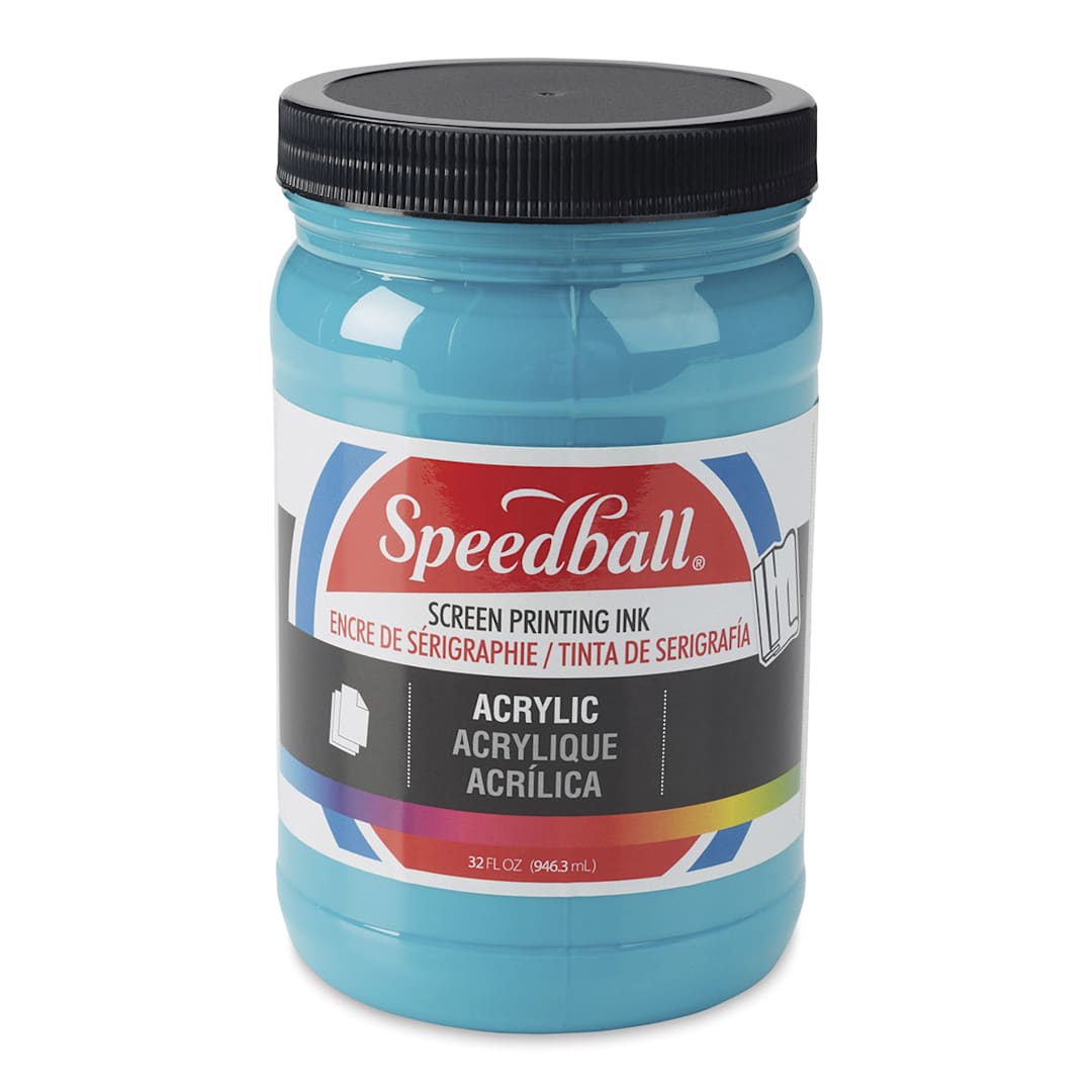 Open in modal - Speedball Permanent Acrylic Screen Printing Ink - Peacock Blue, Quart