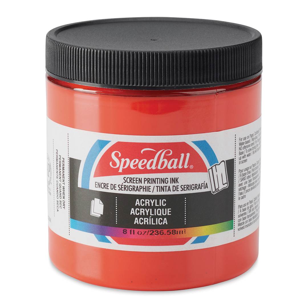 Open in modal - Speedball Permanent Acrylic Screen Printing Ink - Fire Red, 8 oz