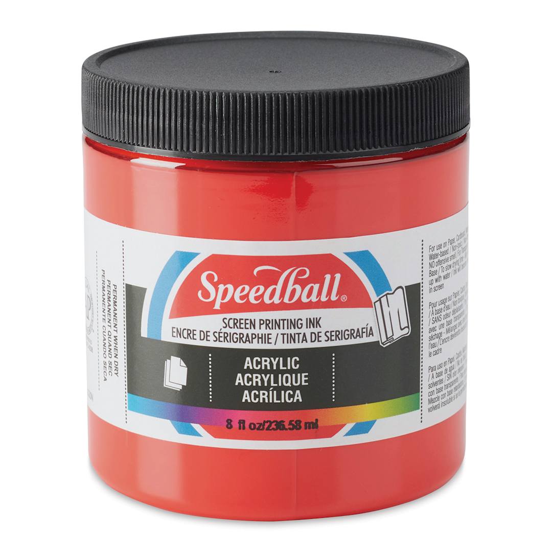 Open in modal - Speedball Permanent Acrylic Screen Printing Ink - Medium Red, 8 oz