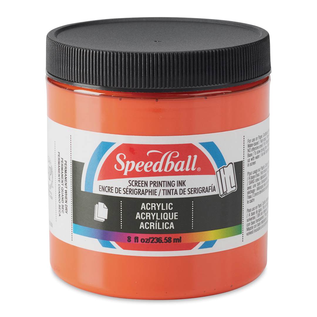 Open in modal - Speedball Permanent Acrylic Screen Printing Ink - Orange, 8 oz