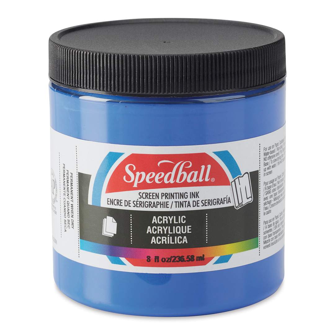 Open in modal - Speedball Permanent Acrylic Screen Printing Ink - Ultra Blue, 8 oz
