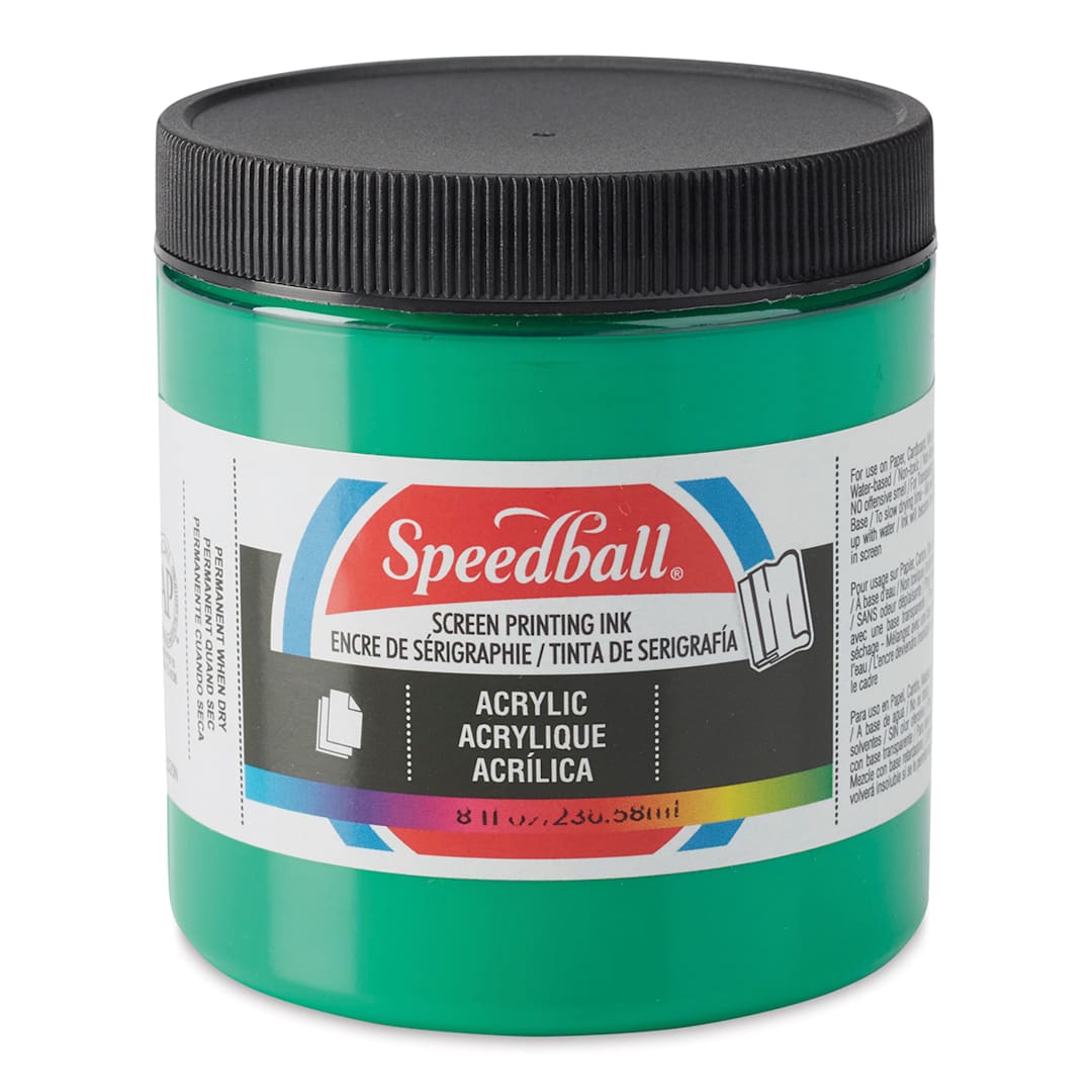 Open in modal - Speedball Permanent Acrylic Screen Printing Ink - Emerald Green, 8 oz