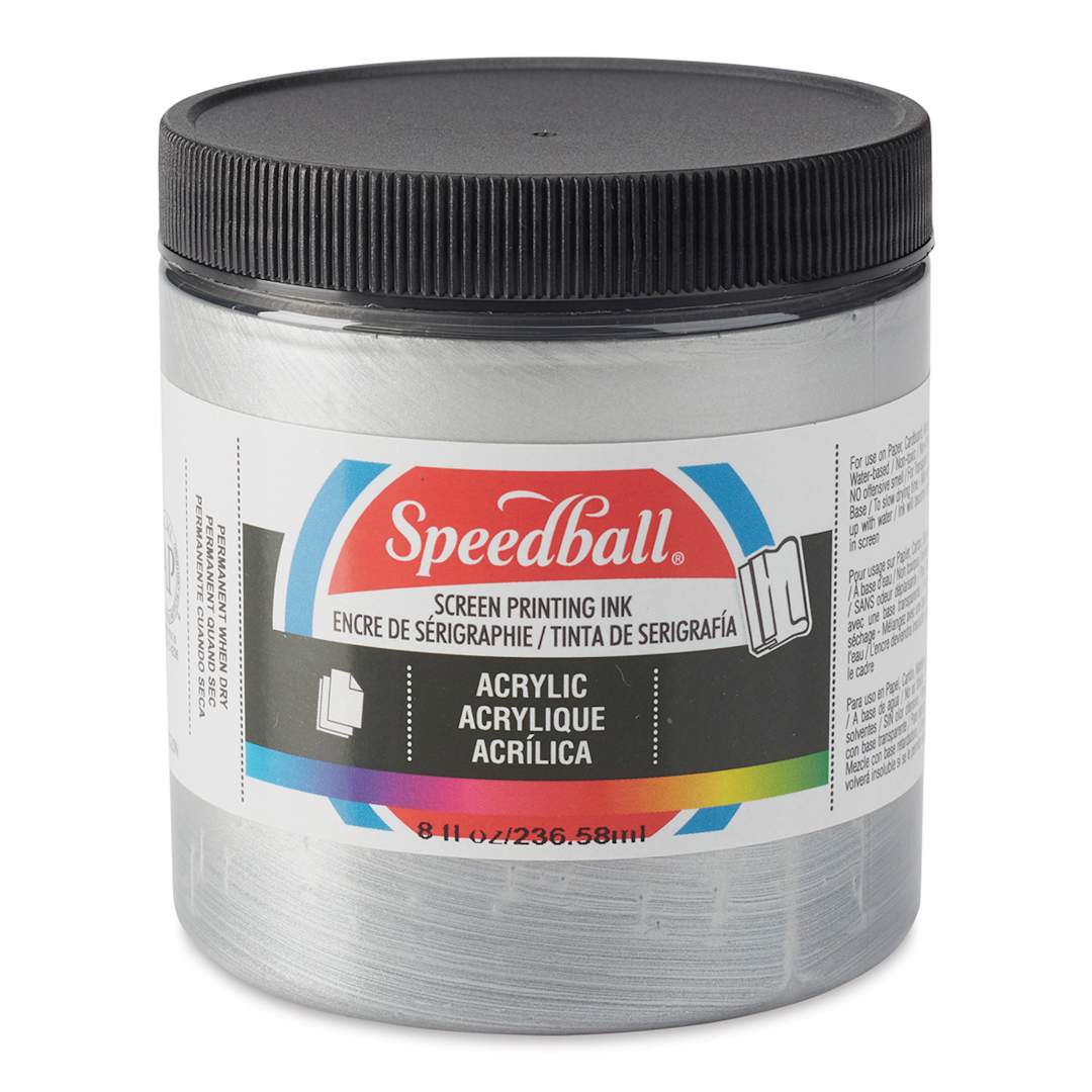 Open in modal - Speedball Permanent Acrylic Screen Printing Ink - Silver, 8 oz