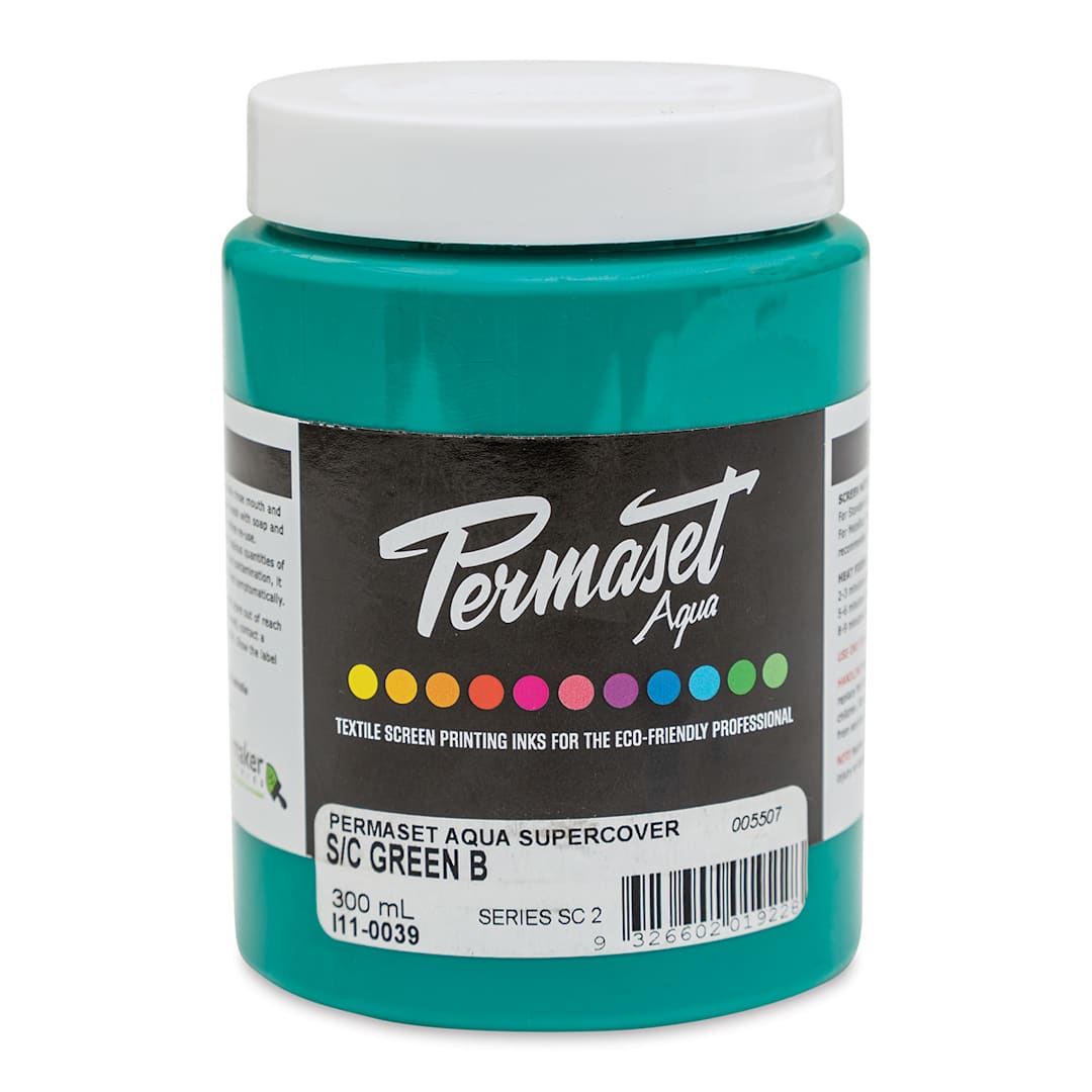 Open in modal - Permaset Aqua Fabric Ink - Supercover Green B, 300 ml - front