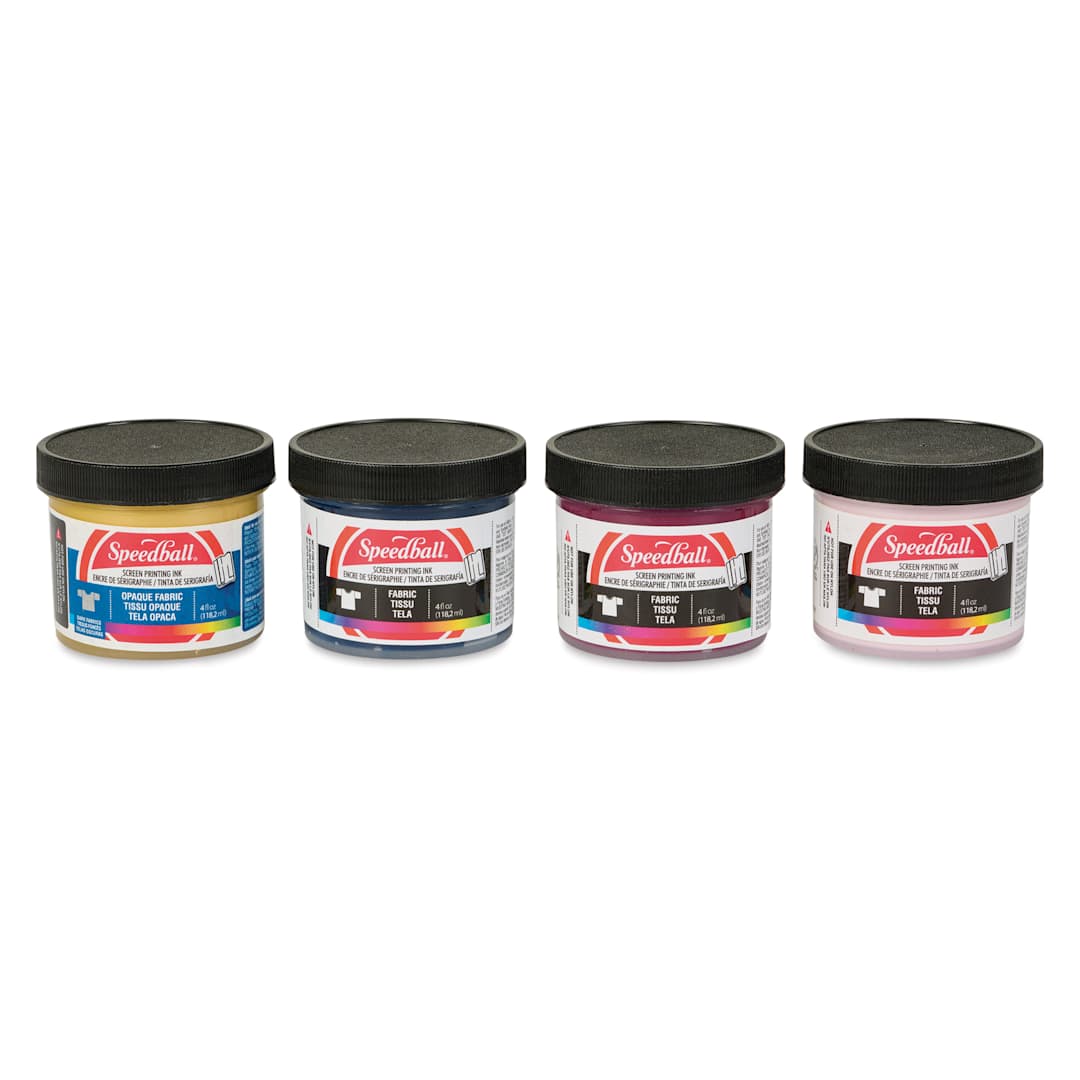 Open in modal - Speedball Fabric Screen Printing Ink - Vintage Elegance (Opaque), 4 oz, Set of 4