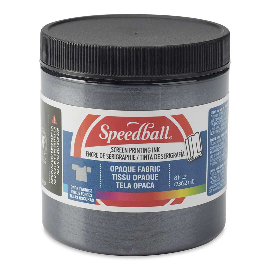 Open in modal - Speedball Fabric Screen Printing Ink - Black Pearl (Opaque), 8 oz, Jar