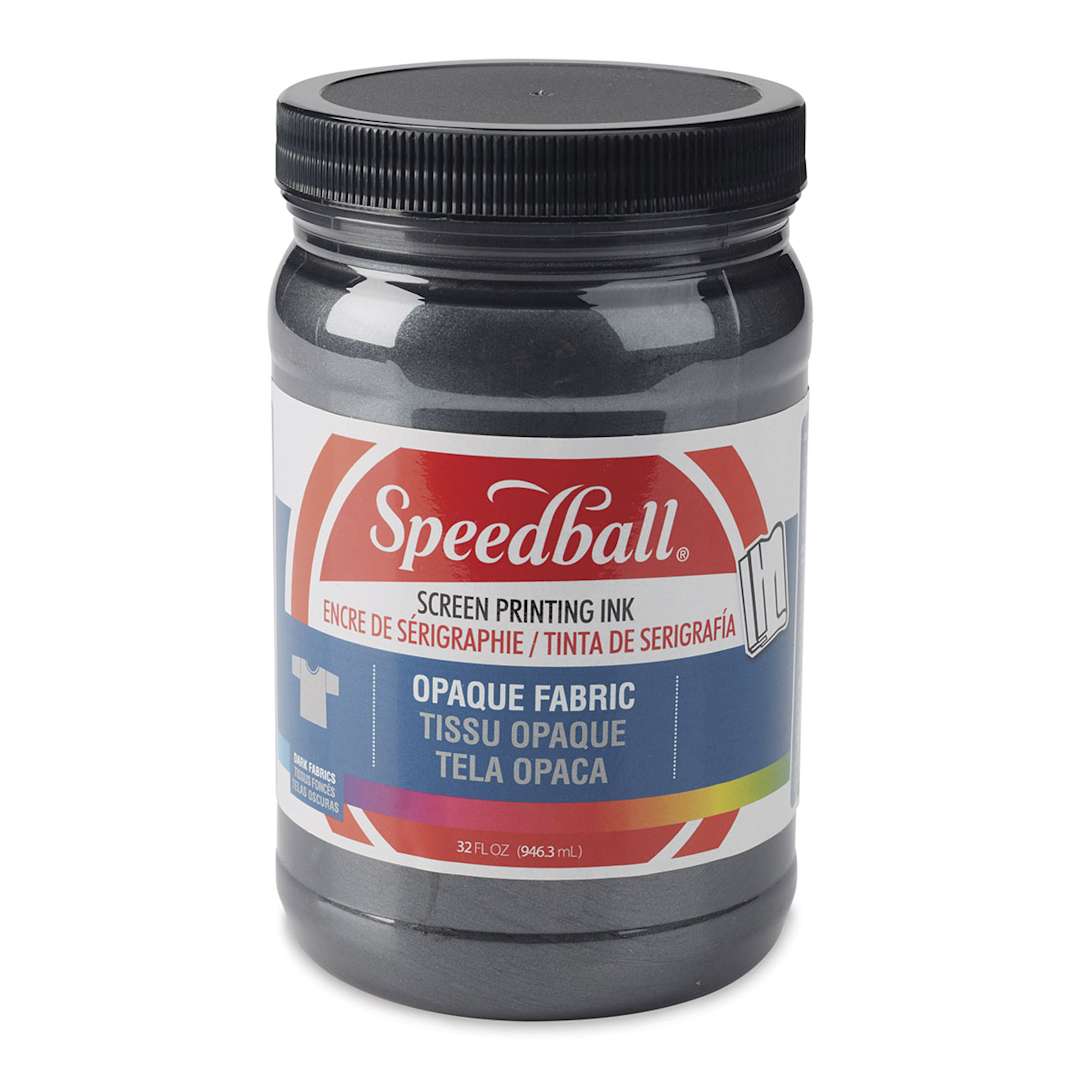 Open in modal - Speedball Fabric Screen Printing Ink - Black Pearl (Opaque), 32 oz, Jar
