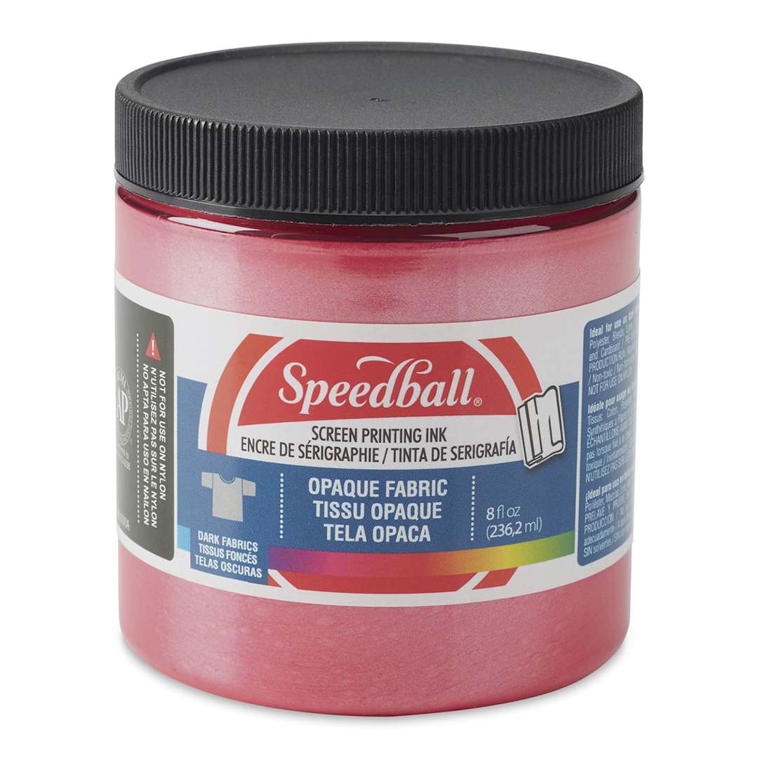 Open in modal - Speedball Fabric Screen Printing Ink - Raspberry (Opaque), 8 oz, Jar