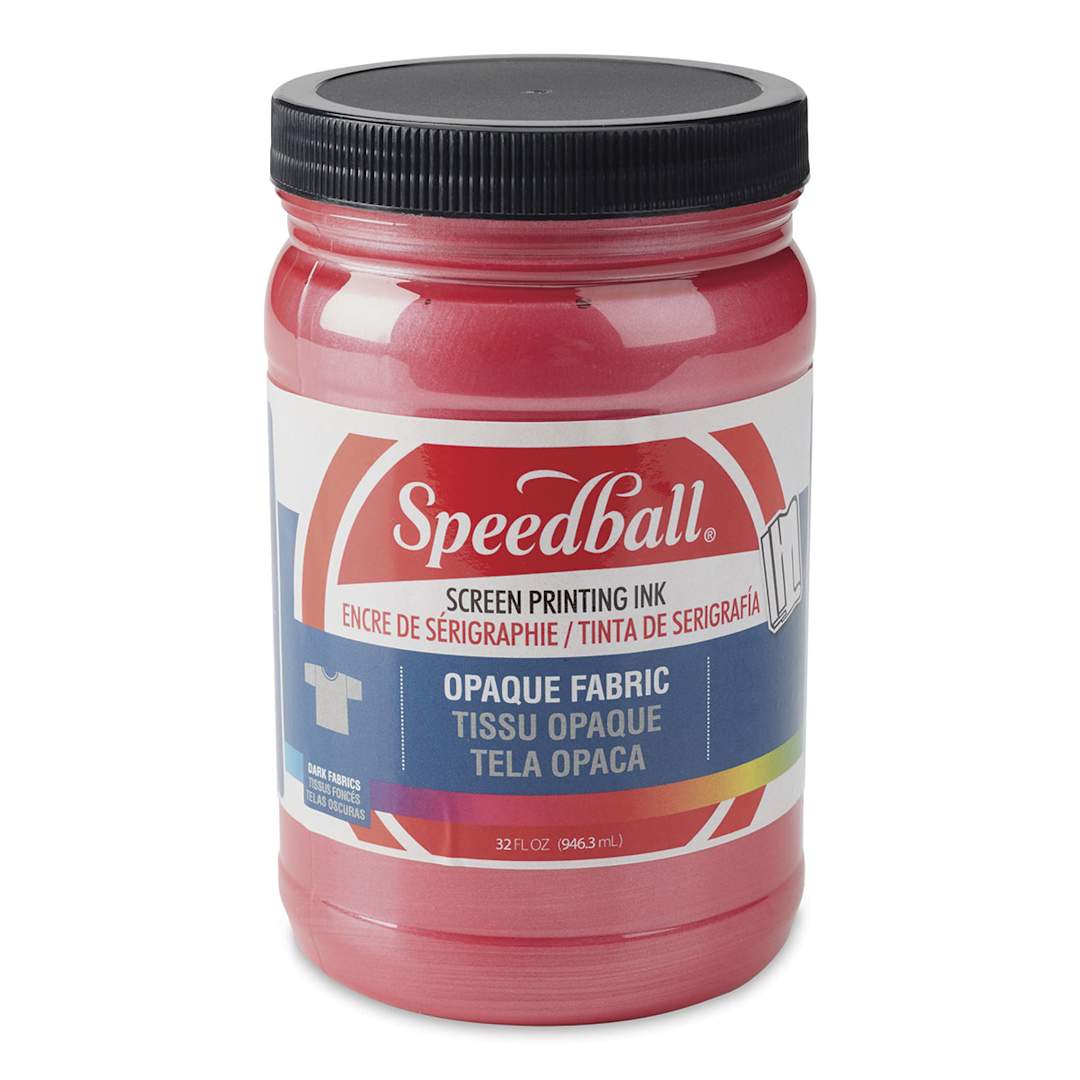 Open in modal - Speedball Fabric Screen Printing Ink - Raspberry (Opaque), 32 oz, Jar