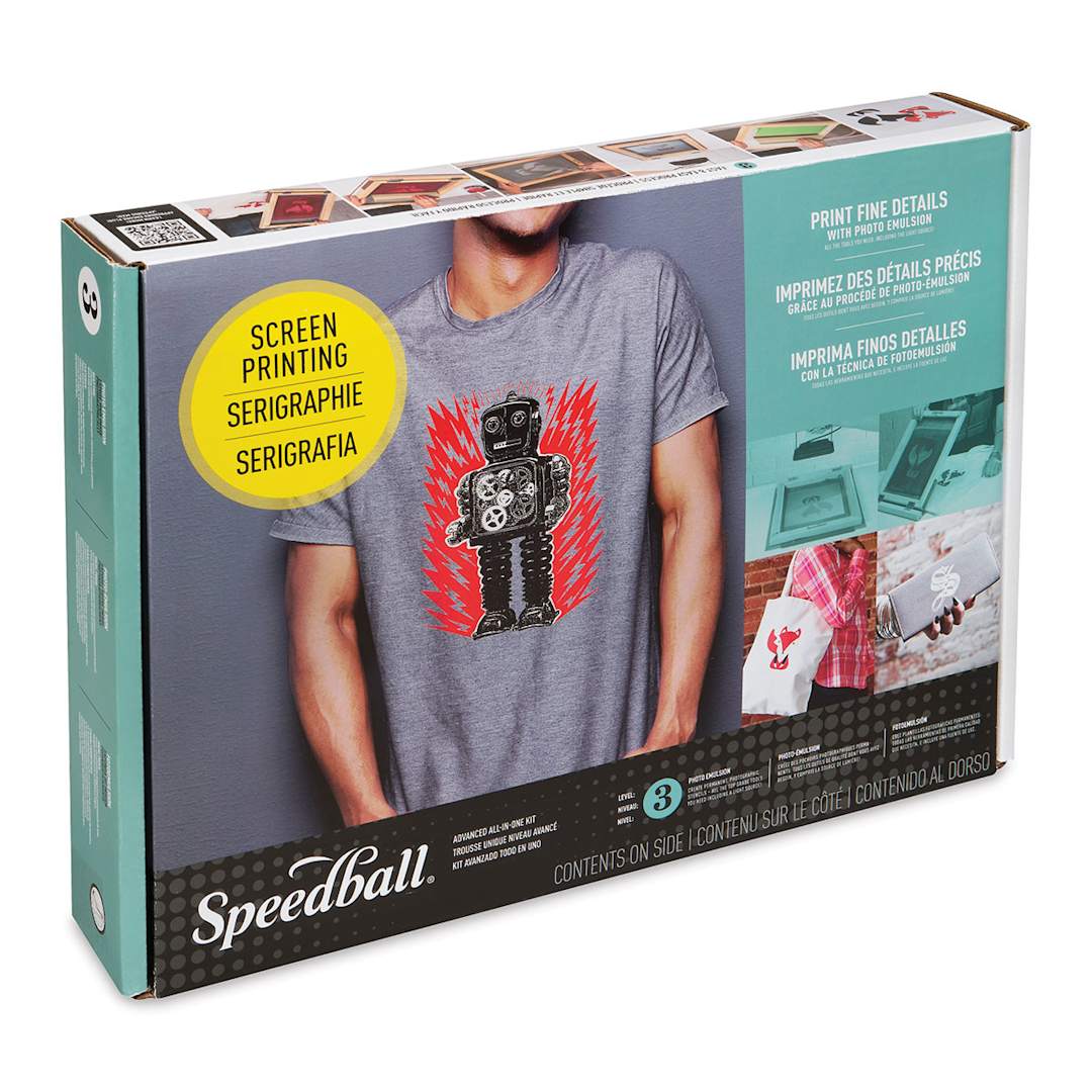 Open in modal - Speedball Ultimate Diazo Fabric Screen Printing Kit (Front of packaging, Angled view)