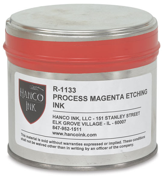 Open in modal - Hanco Oil Based Etching Ink - Front of can of Process Magenta Ink
