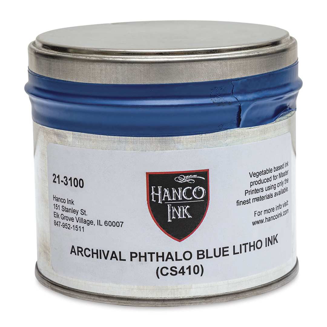 Open in modal - Hanco Litho Ink - 1 lb, Phthalo Blue - front