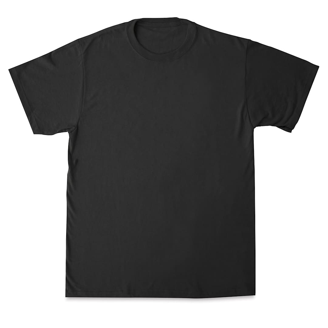 Open in modal - First Quality 50/50 Adult T-Shirts - Front view of Black Shirt