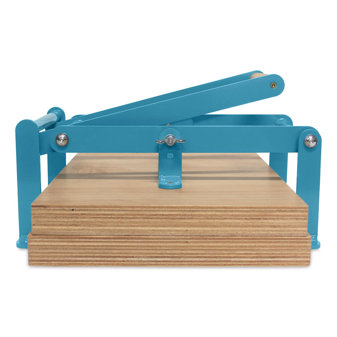 Open in modal - Woodzilla Hand Lino Press - Turquoise, 11-3/4" x 16-1/2"