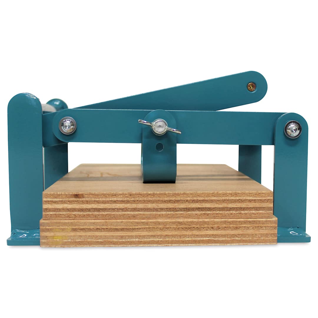 Open in modal - Woodzilla Hand Lino Press - Turquoise, 5-7/8" x 8-1/4"