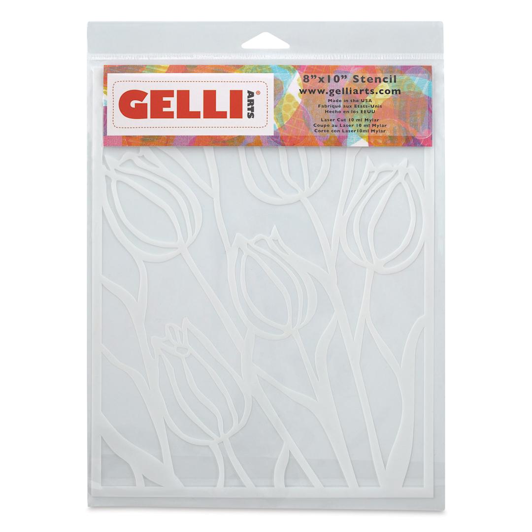 Open in modal - Gelli Arts Stencil - Tulip, 8" x 10", front of packaging