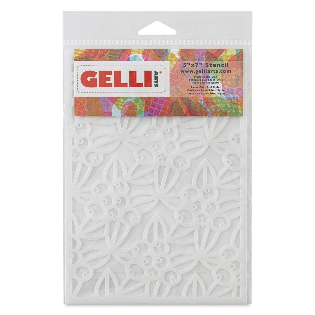 Open in modal - Gelli Arts Stencil - Gaultheria, 5" x 7" - front of packaging